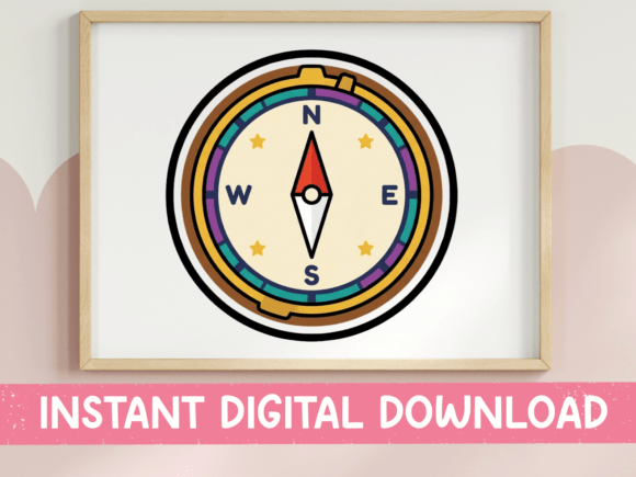 Adventure Compass Rose Sticker: A Perfect Fit for T-Shirt Designs and Graphics