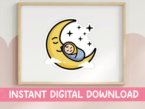 Baby Sleeping on Moon: A Must-Have for T-Shirt Designs and Graphics