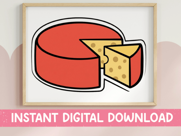 Cheese Wheel Food Sticker Design for T-Shirt Graphics