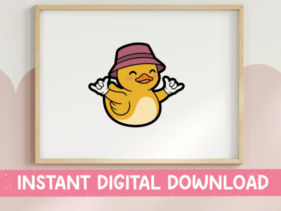 Chill Vibes: Rubber Duck Bucket Hat Shaka Sticker