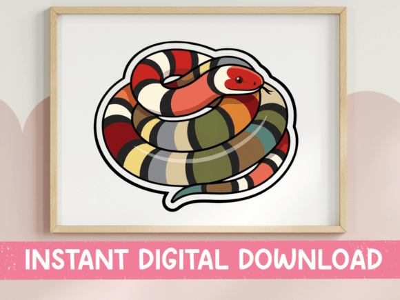 Coiled Coral Snake Sticker: A Bold Graphic Design