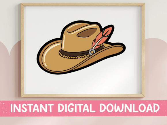 Cowboy Hat with Feathers Sticker: Perfect for T-Shirt Designs and Graphics