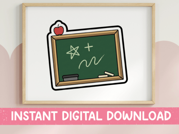 Cute Classroom Chalkboard Sticker: A Versatile Graphic for T-Shirt Designs