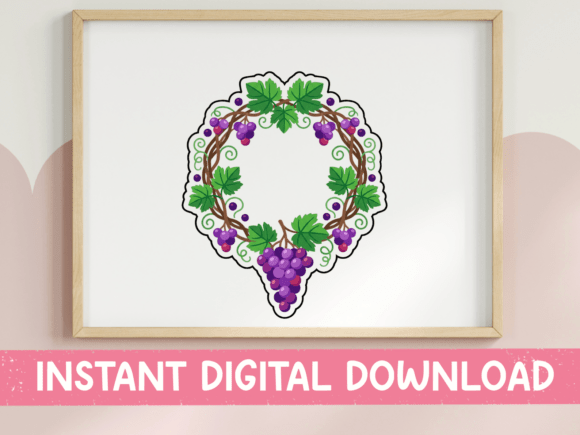 Exploring the Grape Wreath Sticker with Vines