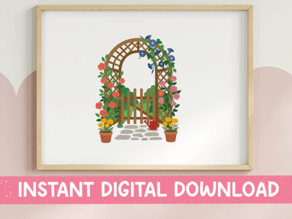 Garden Arch Gate Floral Sticker: A Charming T-Shirt Design