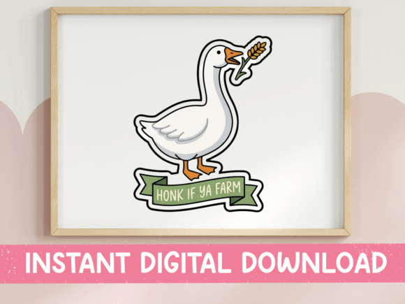 Honk if Ya Farm Goose Sticker: A Quirky T-Shirt Design Graphic