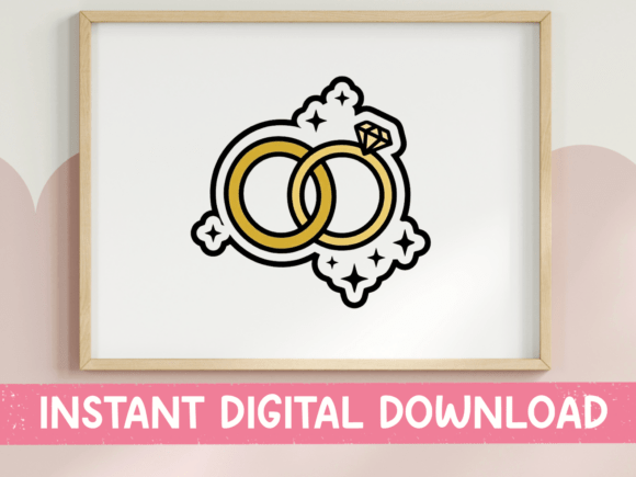 Interlocking Wedding Rings Sticker: A Perfect T-Shirt Designs Graphics