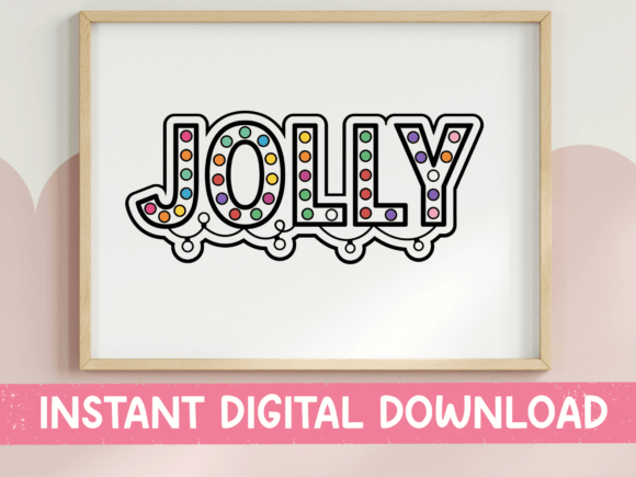 Jolly Word Art Christmas Sticker for Festive T-Shirt Designs