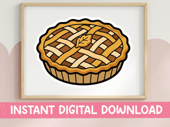Lattice Pie Fall Baking Sticker: A Perfect Graphics for T-Shirt Designs