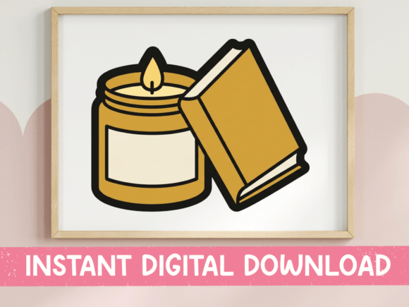 Review: Candle and Book Cozy Sticker Design for T-Shirt Designs