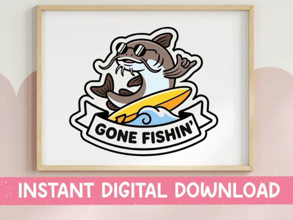 Review: Gone Fishin Catfish Surfer Sticker