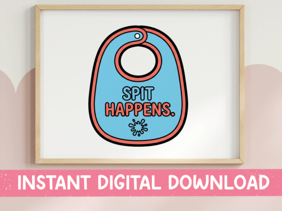 Spit Happens: A Bold and Playful Baby Bib Sticker