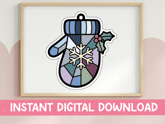 Stained Glass Mitten Winter Sticker: A Charming T-Shirt Design