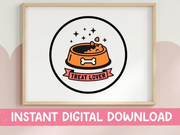Treat Lover Dog Bowl Sticker for T-Shirt Designs & Graphics