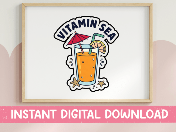 Vitamin Sea Beach Drink Sticker: A Must for T-Shirt Designs and Graphics