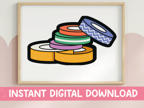 Washi Tape Stack Sticker Design for T-Shirt Graphics