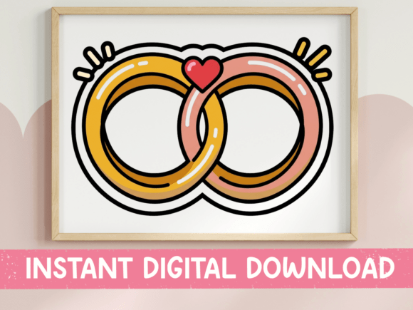Wedding Rings Sticker Design for T-Shirt Graphics