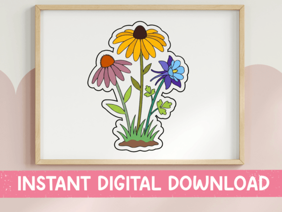 Wildflower Bouquet Sticker Garden: A Perfect Fit for T-Shirt Designs and Graphics